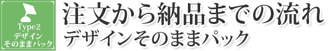 注文から納品までの流れ。デザインそのままパック