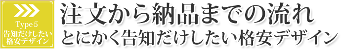 注文から納品までの流れ。とにかく告知だけしたい格安デザイン