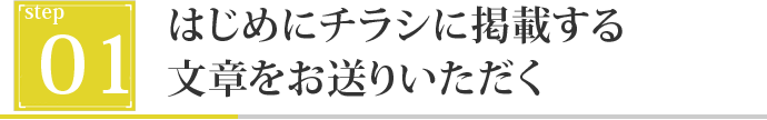 はじめに原稿・使用する写真をお送りいただく